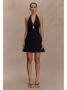NWT Meshki ‘Malakhai’ Chiffon Halter Mini Dress